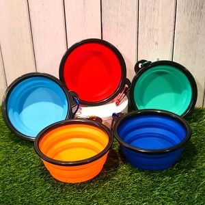 PET BOWL small travel colapsable & D hook NWT for water or food